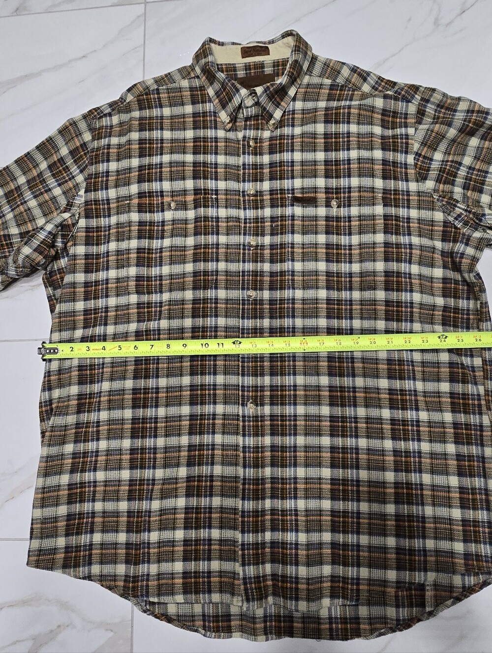 Browning Men's XXL Tall Plaid Button Front Shirt Short Sleeve Outdoor Hunting - Picture 7 of 9